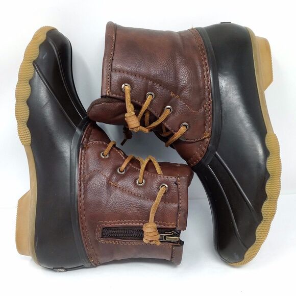 Sperry Top Sider Saltwater Girls Size 5 Waterproof Rubber Rain Ankle Duck Boots - Picture 6 of 8